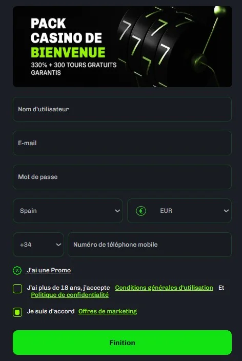 Velobet Casino registr